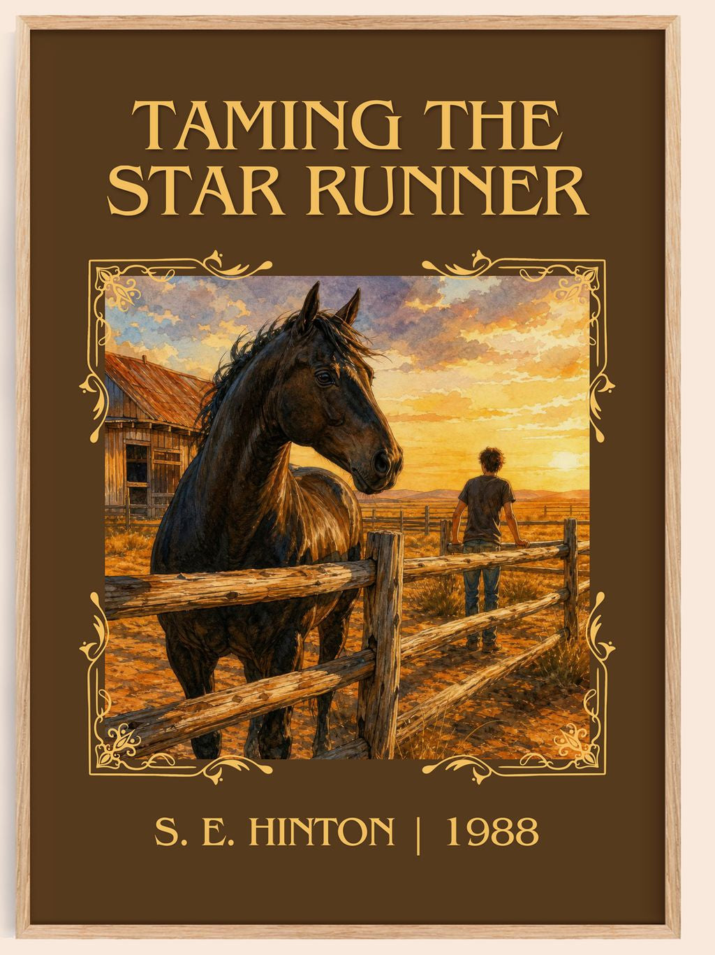 Taming the Star Runner Classic Book Art Print by S. E. Hinton – book poster