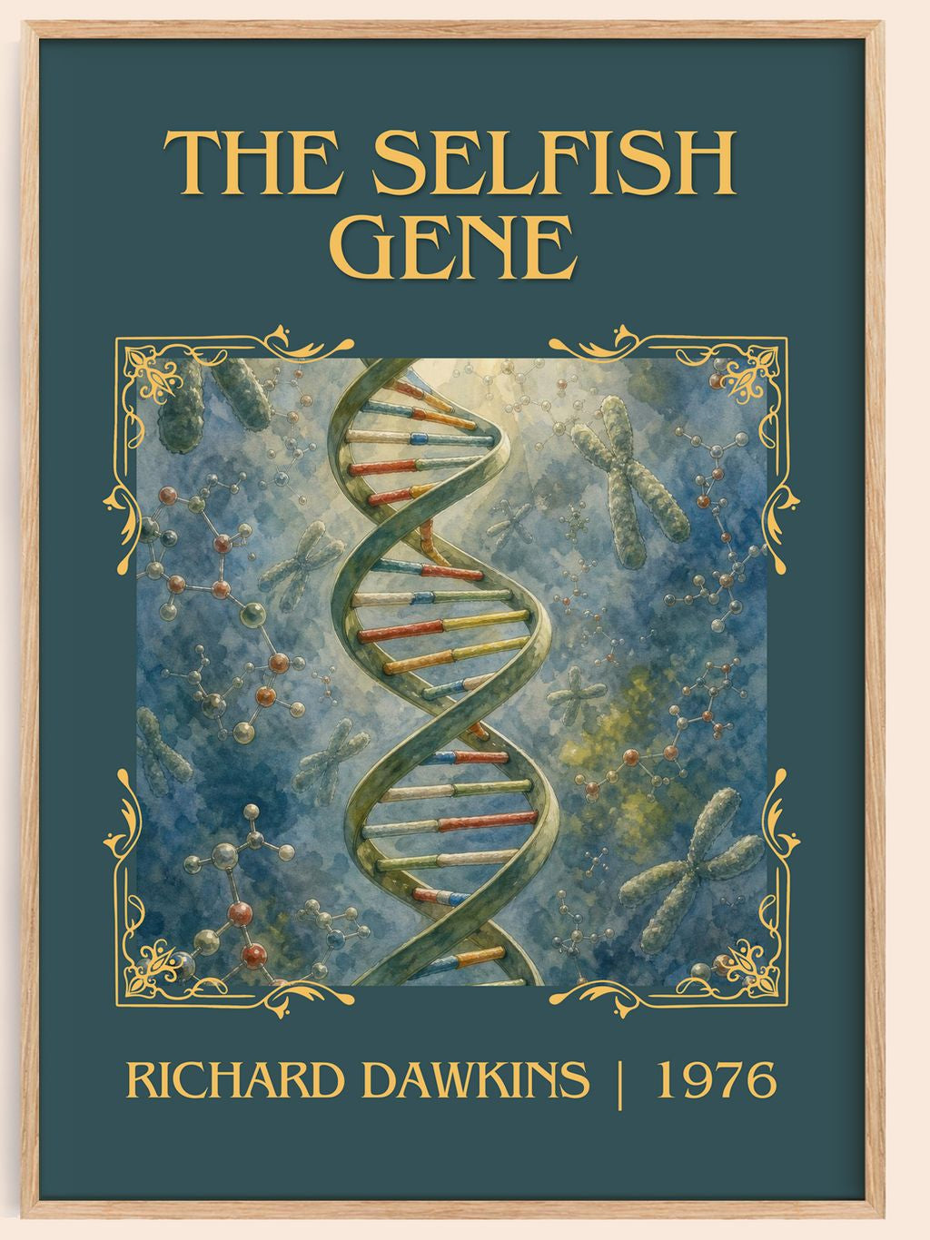 The Selfish Gene Classic Book Art Print by Richard Dawkins – book poster
