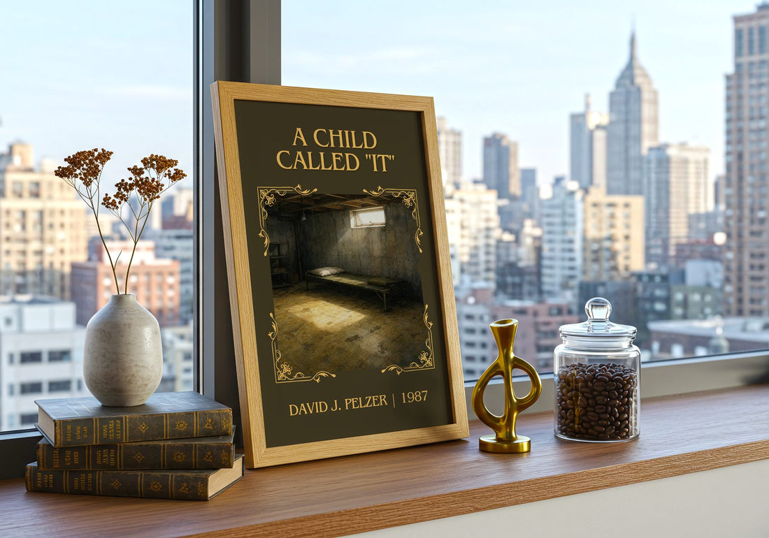 A child called "it" Classic Book Art Print by David J. Pelzer – framed print on a city-view windowsill