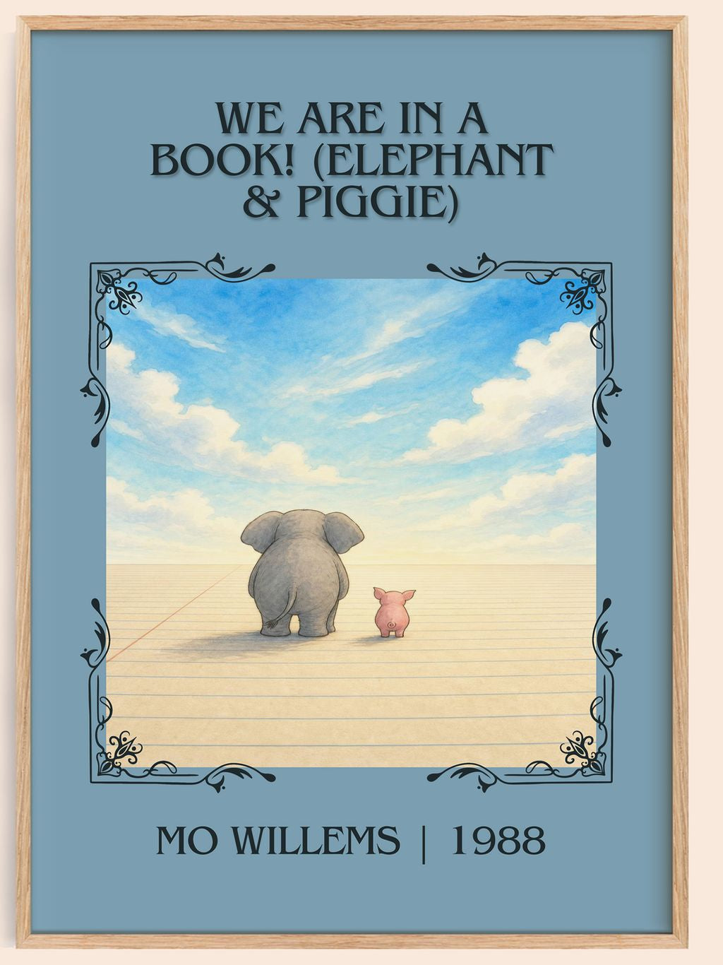 We Are in a Book! (Elephant & Piggie) Classic Book Art Print by Mo Willems – book poster