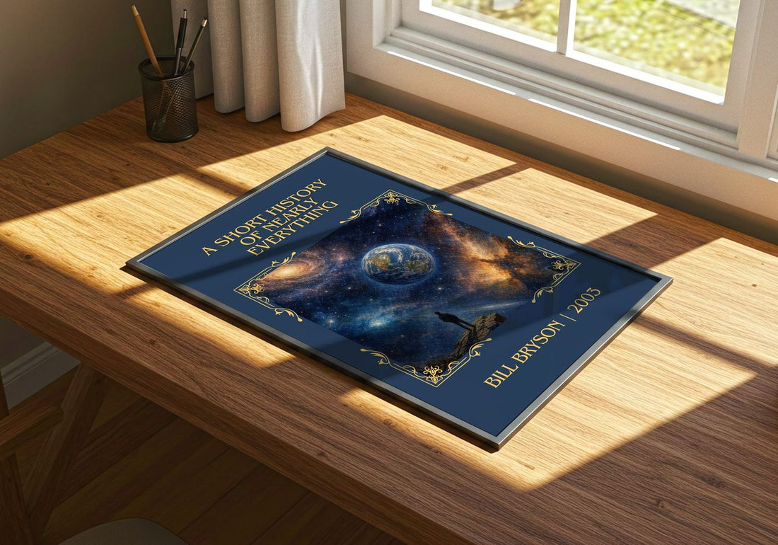 short history of nearly everything Classic Book Art Print by B. Bryson – print on a sunlit desk