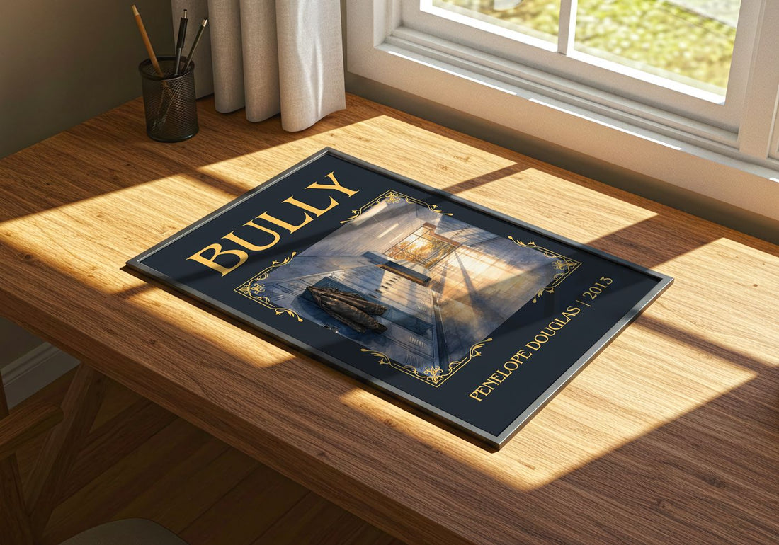 Bully Classic Book Art Print by Penelope Douglas – print on a sunlit desk
