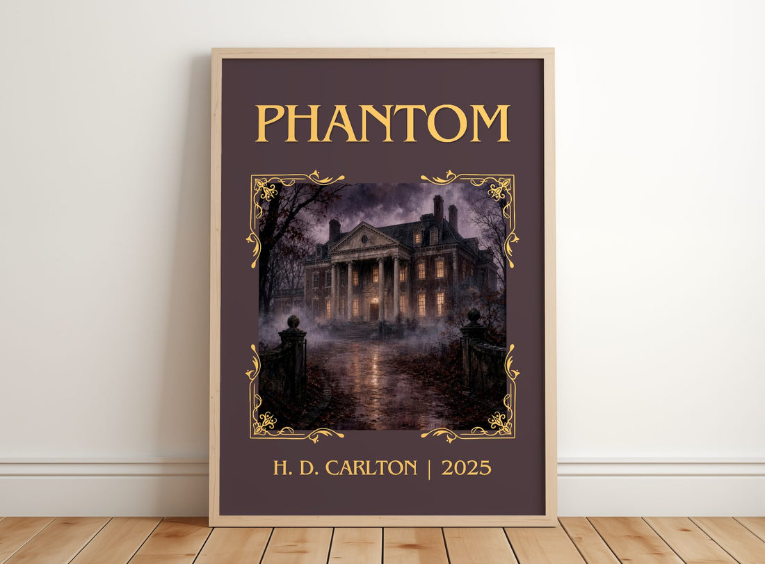 Phantom Classic Book Art Print by H. D. Carlton – framed print leaning on a wooden floor