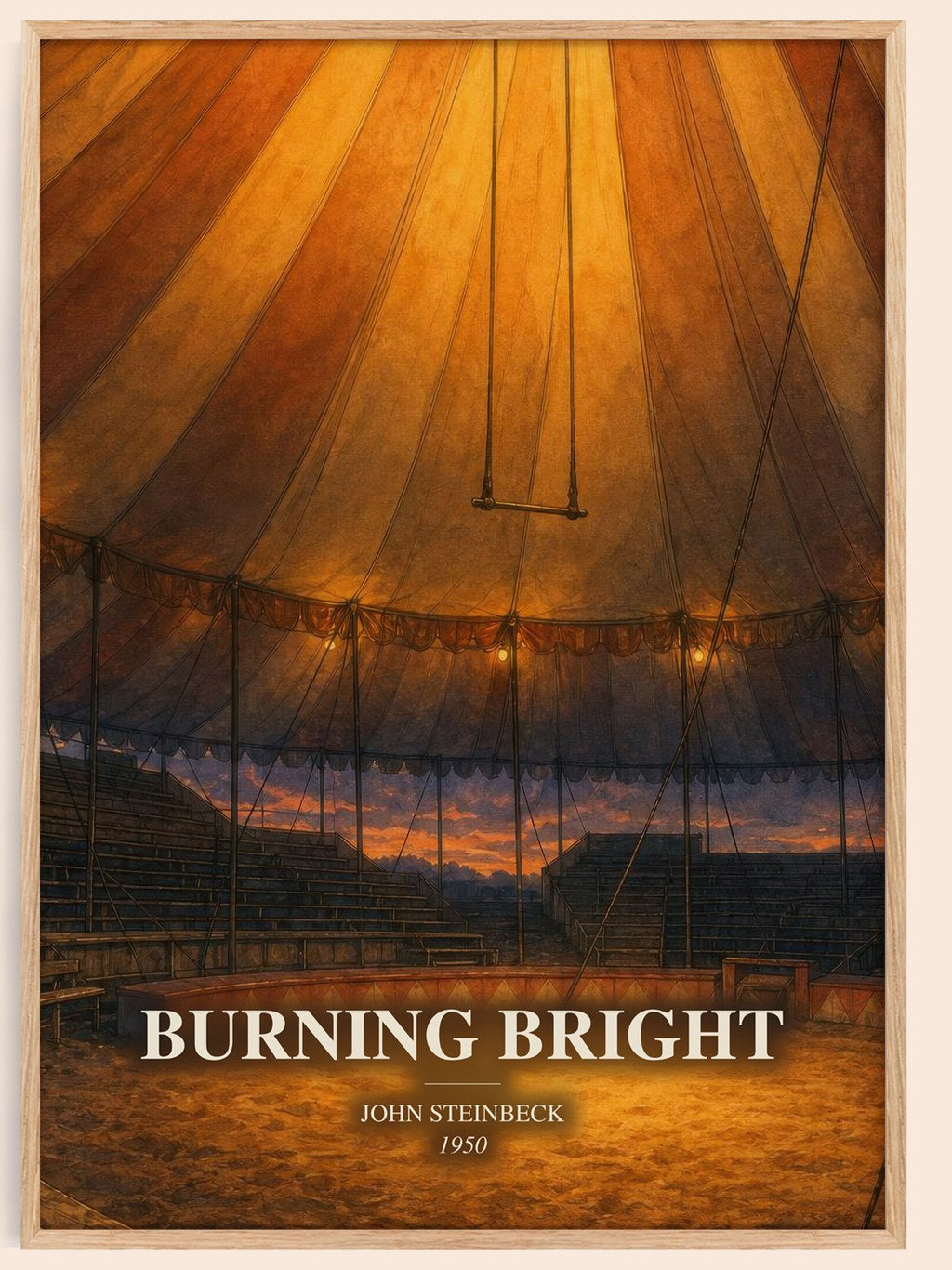 Burning Bright watercolour book poster by John Steinbeck – framed literary art print