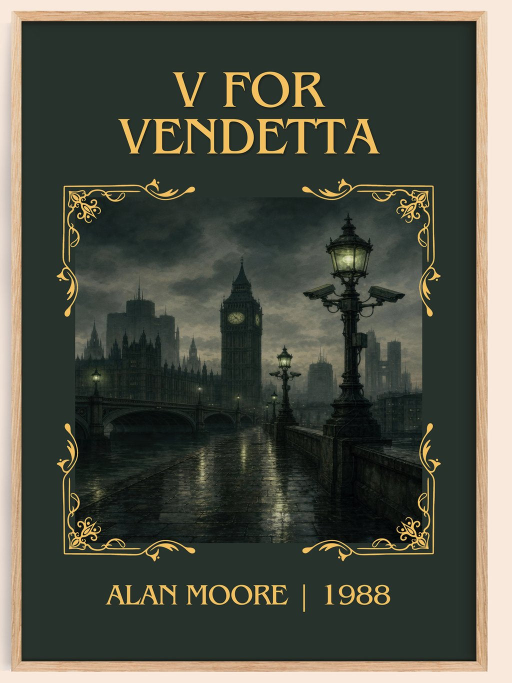 V for Vendetta Classic Book Art Print by Alan Moore – book poster