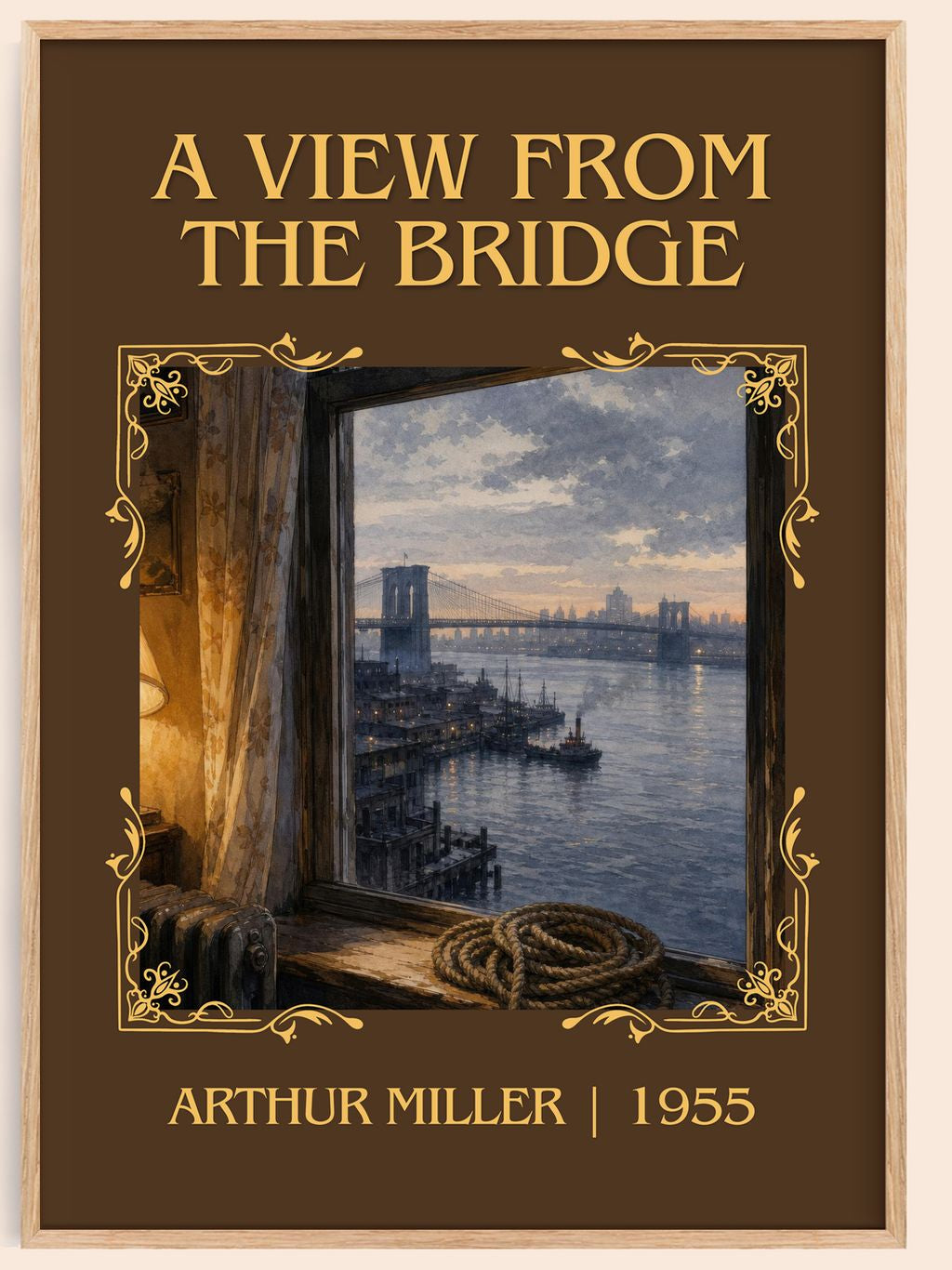 A View from the Bridge Classic Book Art Print by Arthur Miller – book poster