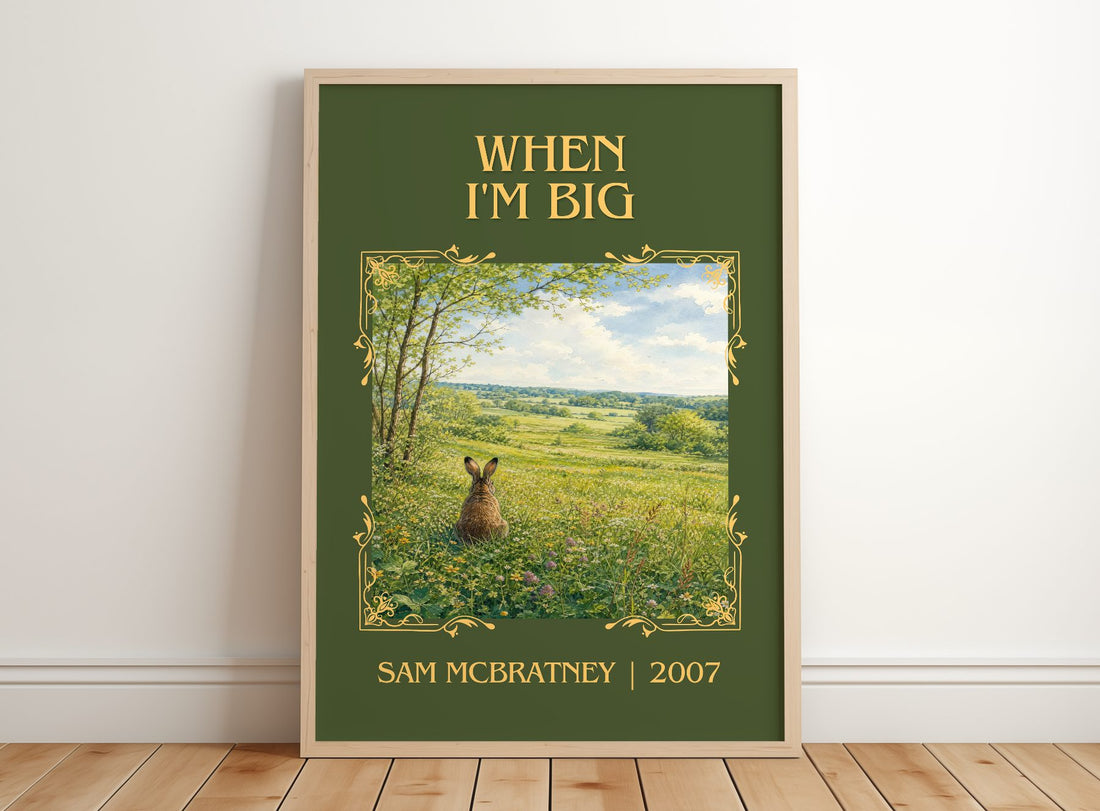 When I'm big Classic Book Art Print by Sam McBratney – framed print leaning on a wooden floor