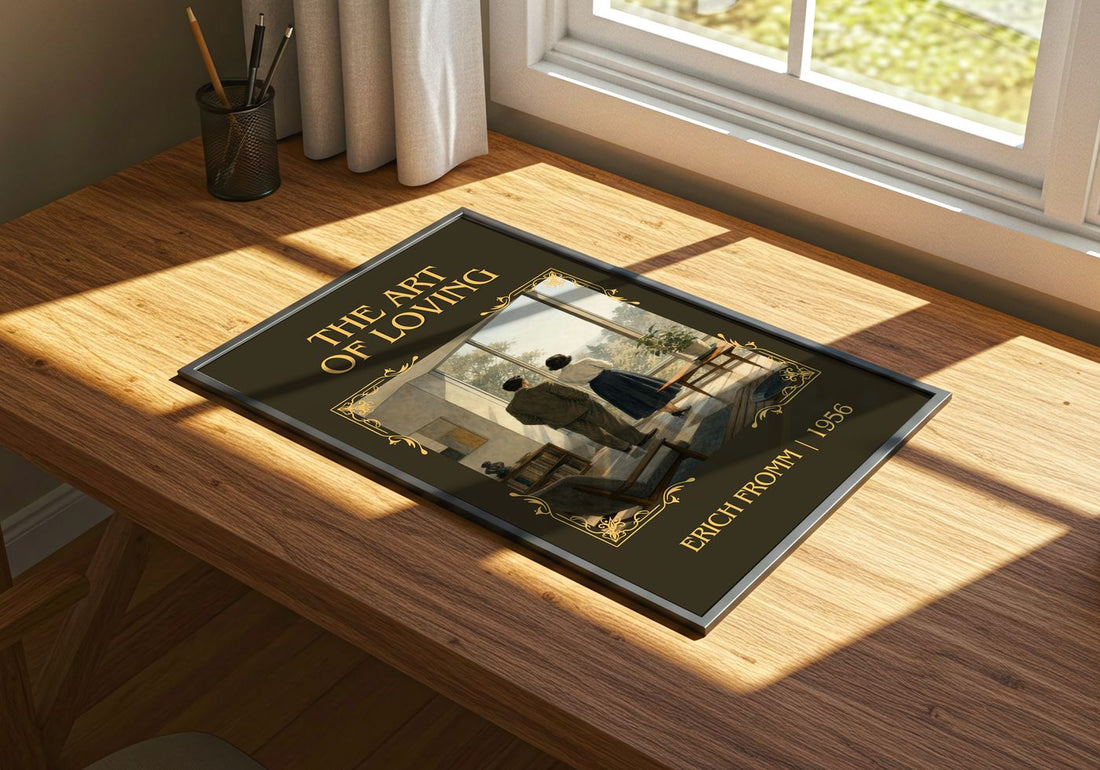 The Art of Loving Classic Book Art Print by Erich Fromm – print on a sunlit desk