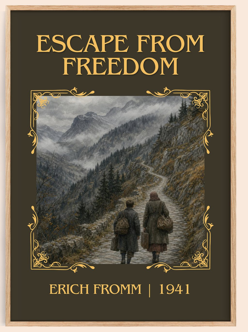Escape from Freedom Classic Book Art Print by Erich Fromm – book poster