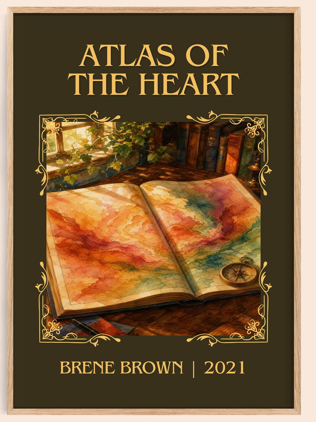 Atlas of the Heart Classic Book Art Print by Brené Brown – book poster