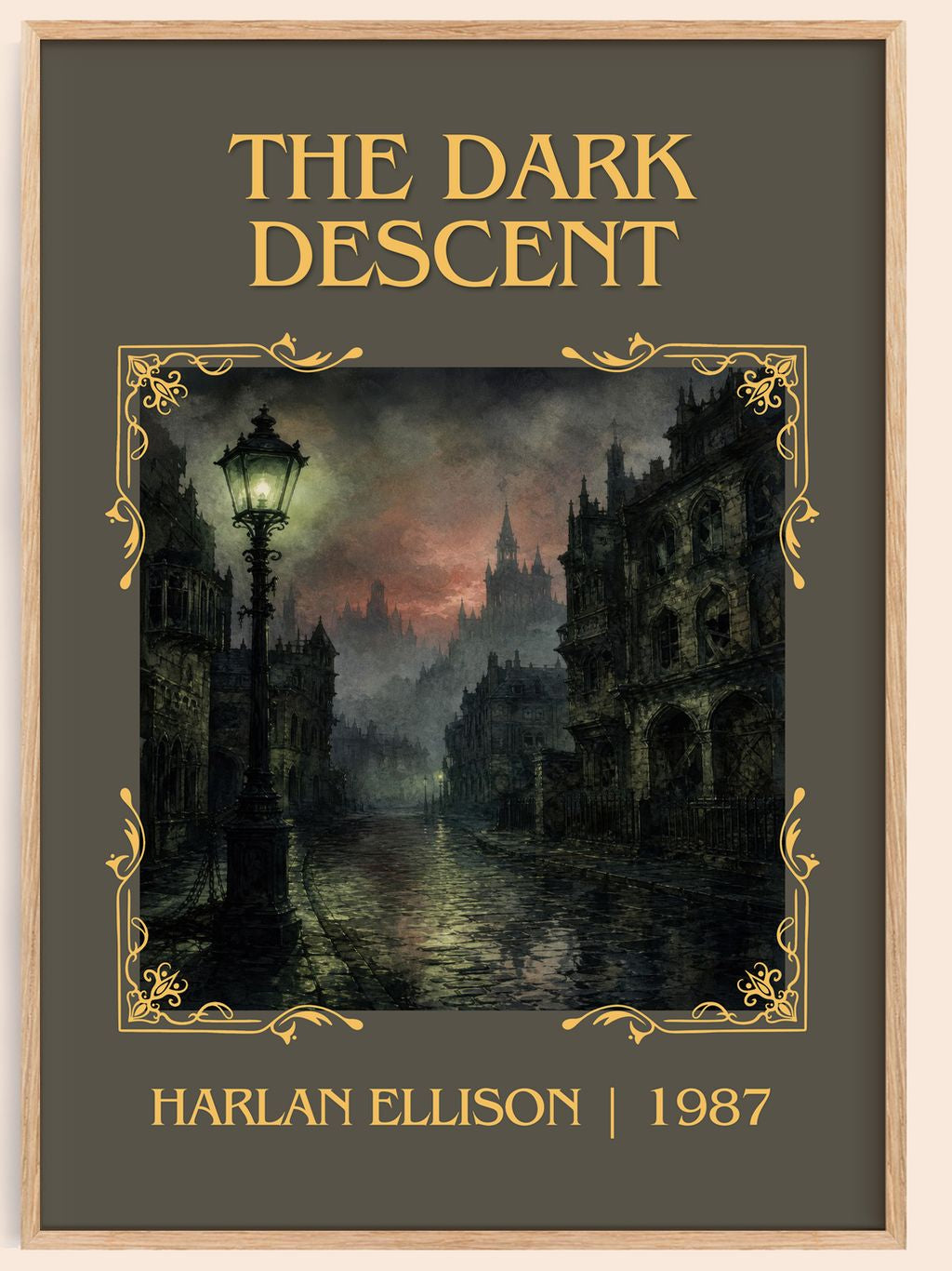 The Dark Descent Classic Book Art Print by Harlan Ellison – book poster