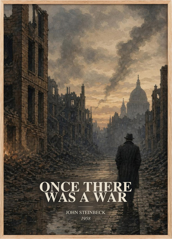 Once There Was A War Book Watercolour Illustration by John Steinbeck