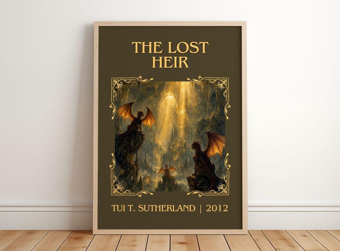 The Lost Heir Classic Book Art Print by Tui T. Sutherland – framed print leaning on a wooden floor