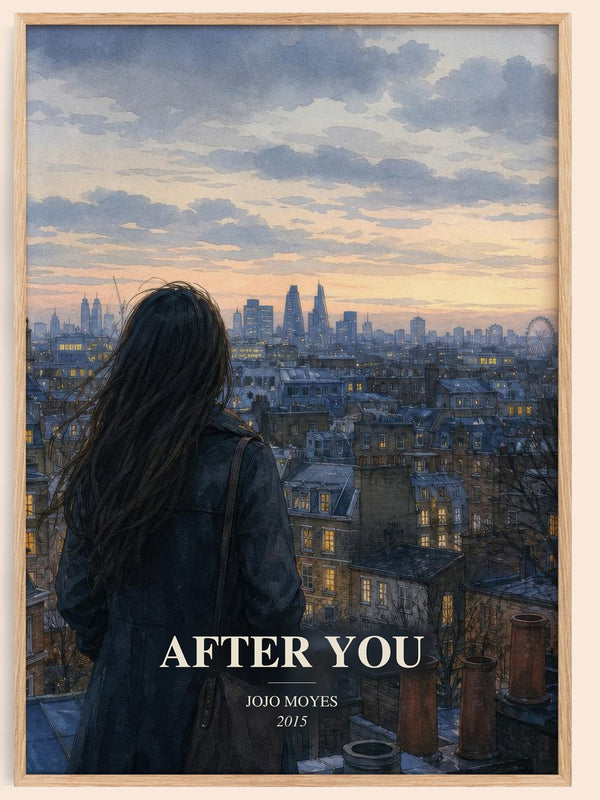 After You watercolour book poster by Jojo Moyes – framed literary art print