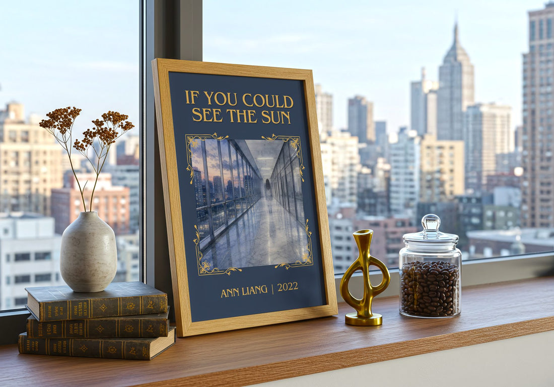 If You Could See the Sun Classic Book Art Print by Ann Liang – framed print on a city-view windowsill