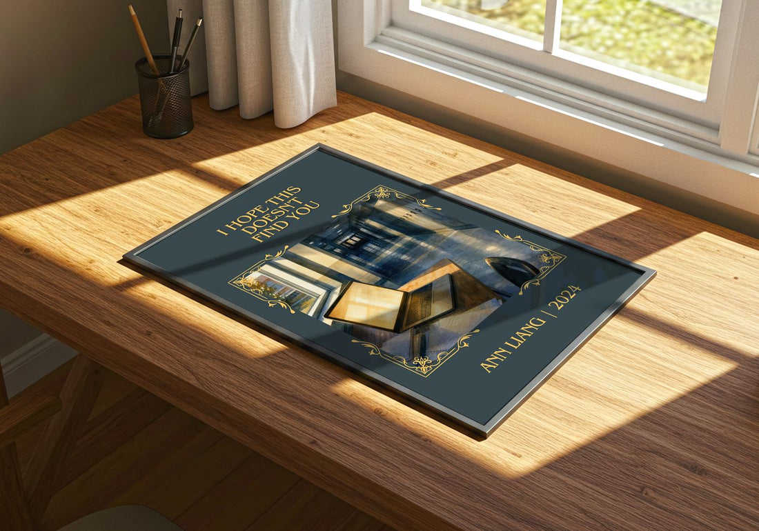 I Hope This Doesn't Find You Classic Book Art Print by Ann Liang – print on a sunlit desk