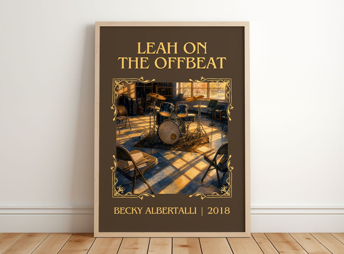 Leah on the offbeat Classic Book Art Print by Becky Albertalli – framed print leaning on a wooden floor
