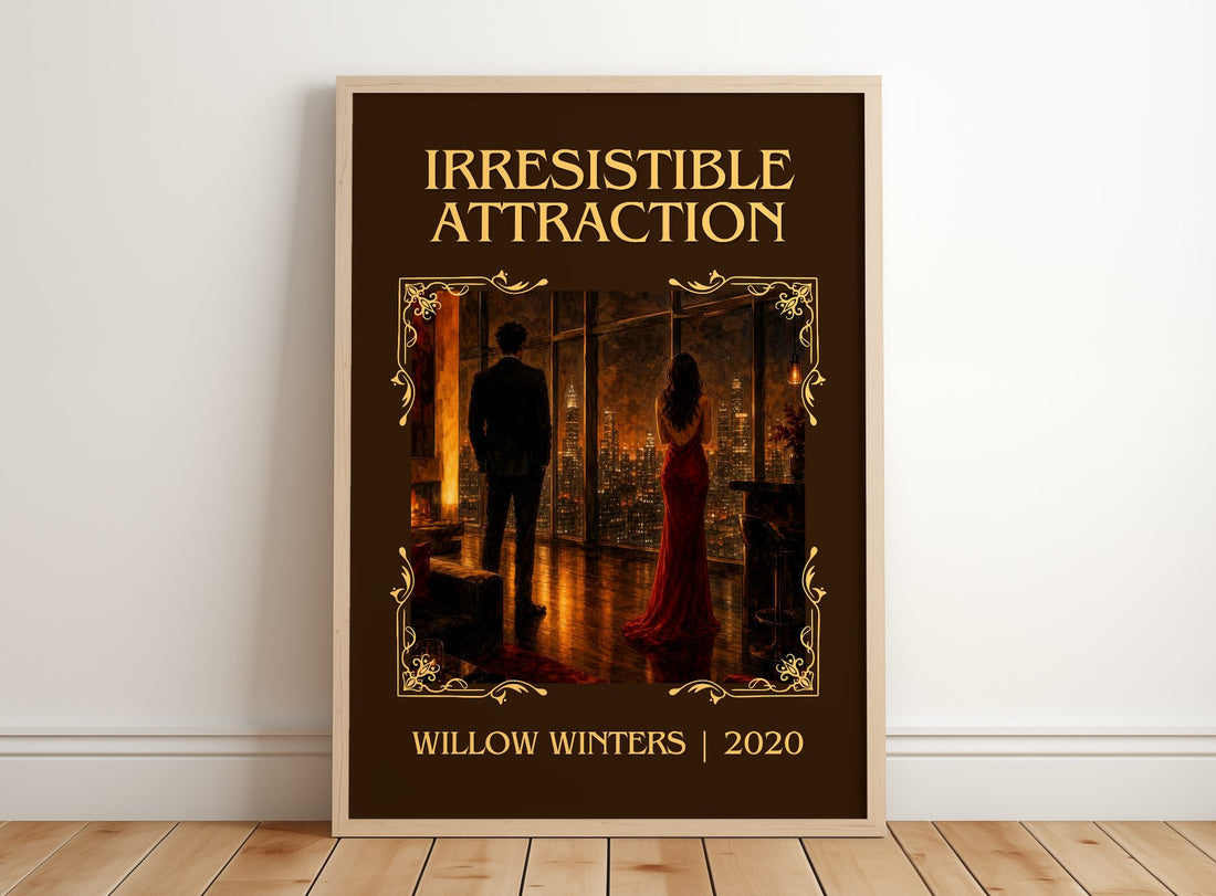 Irresistible Attraction Classic Book Art Print by Willow Winters – framed print leaning on a wooden floor