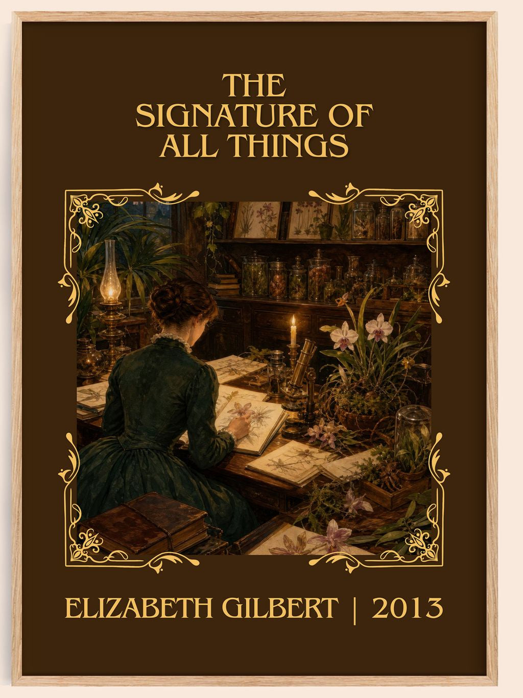 signature of all things Classic Book Art Print by Elizabeth Gilbert – book poster