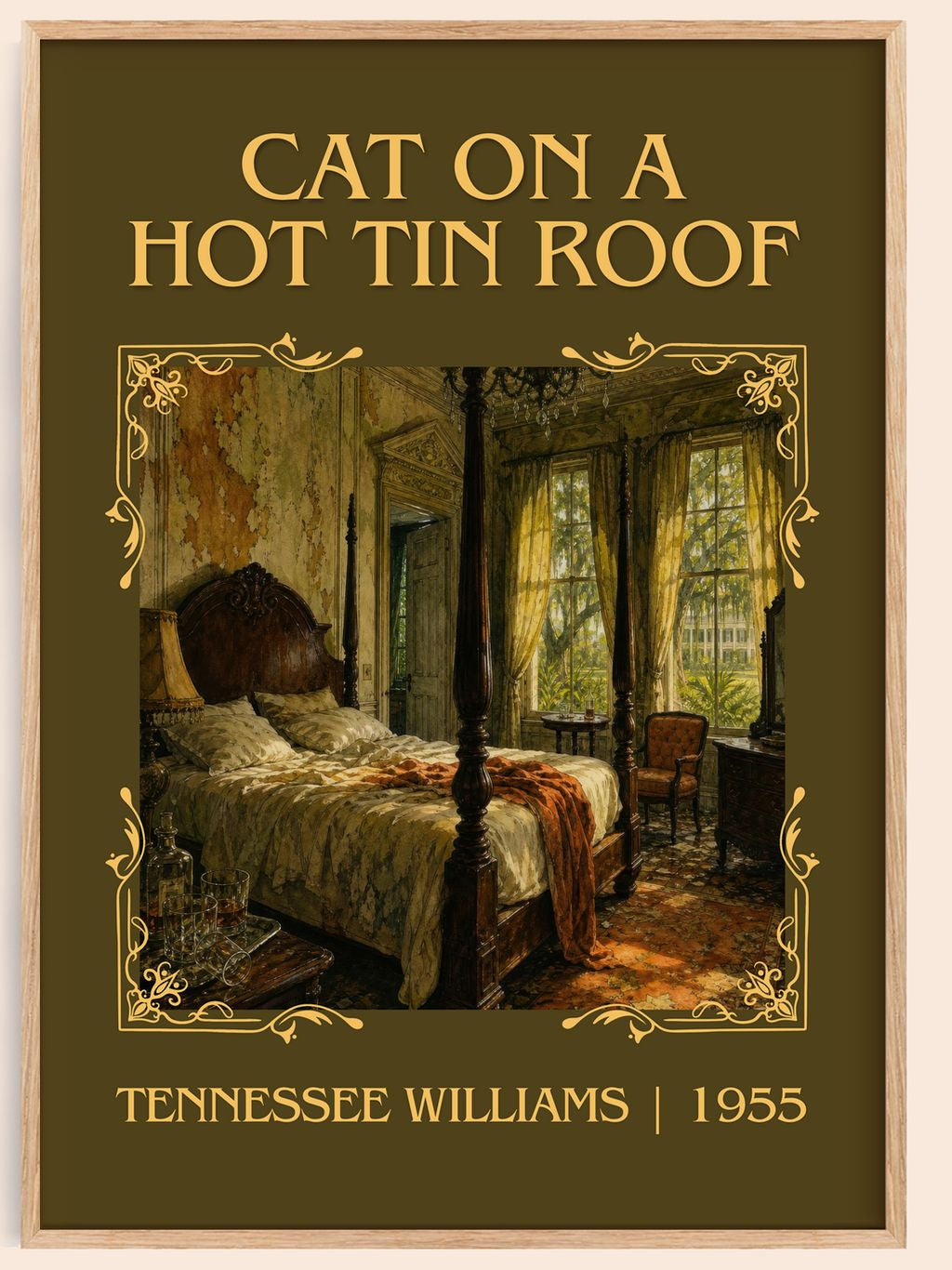 Cat on a Hot Tin Roof Classic Book Art Print by Tennessee Williams – book poster