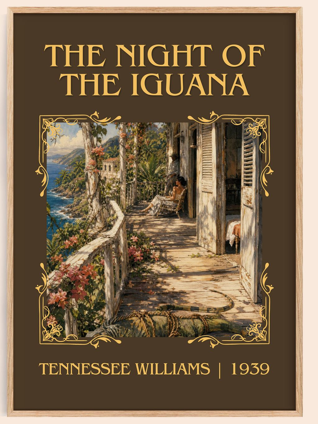 The night of the iguana Classic Book Art Print by Tennessee Williams – book poster