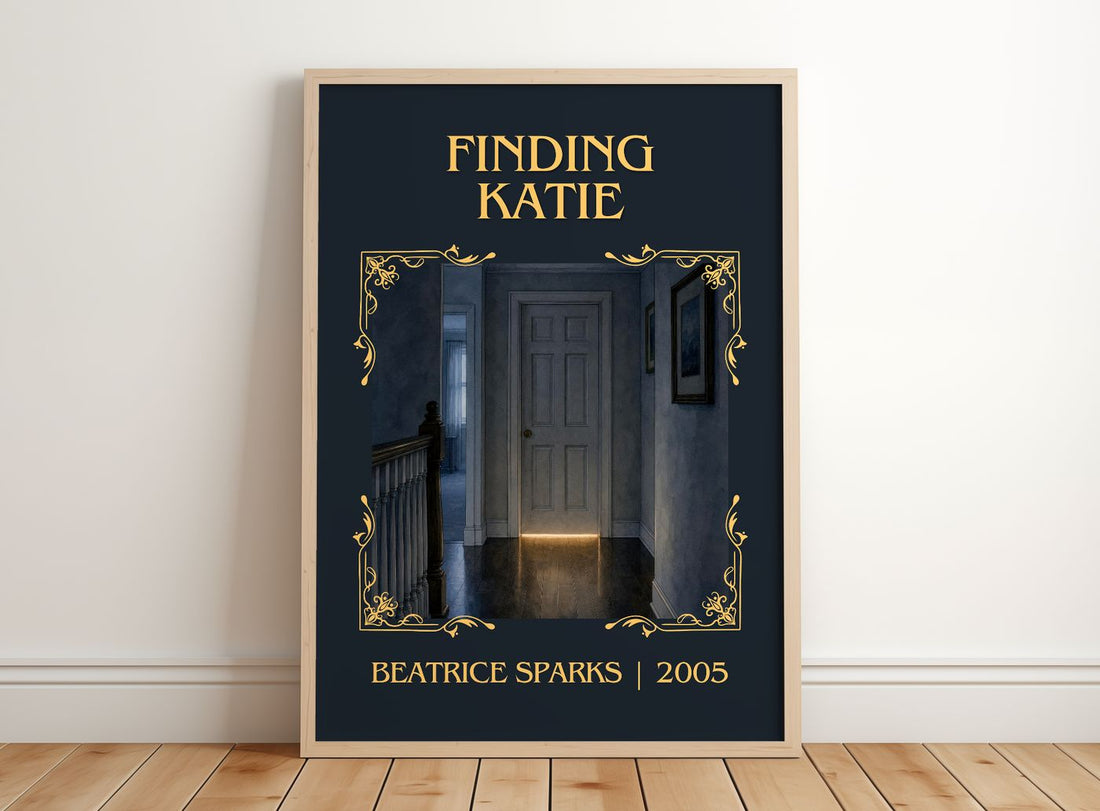 Finding Katie Classic Book Art Print by Beatrice Sparks – framed print leaning on a wooden floor