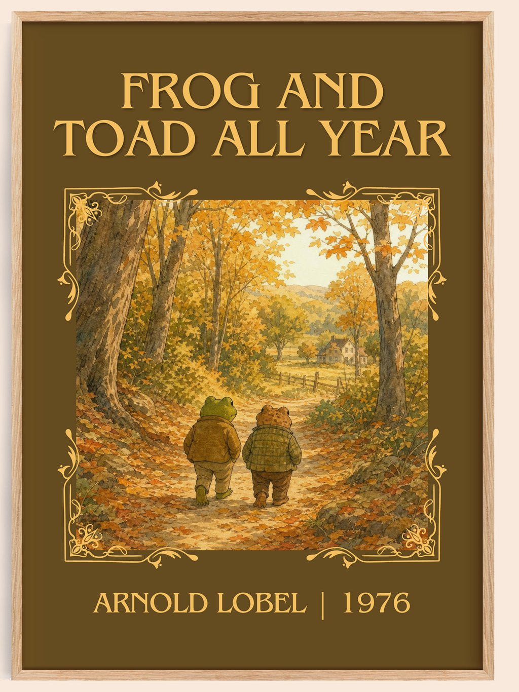 Frog and Toad All Year classic book art book poster by Arnold Lobel – framed literary art print