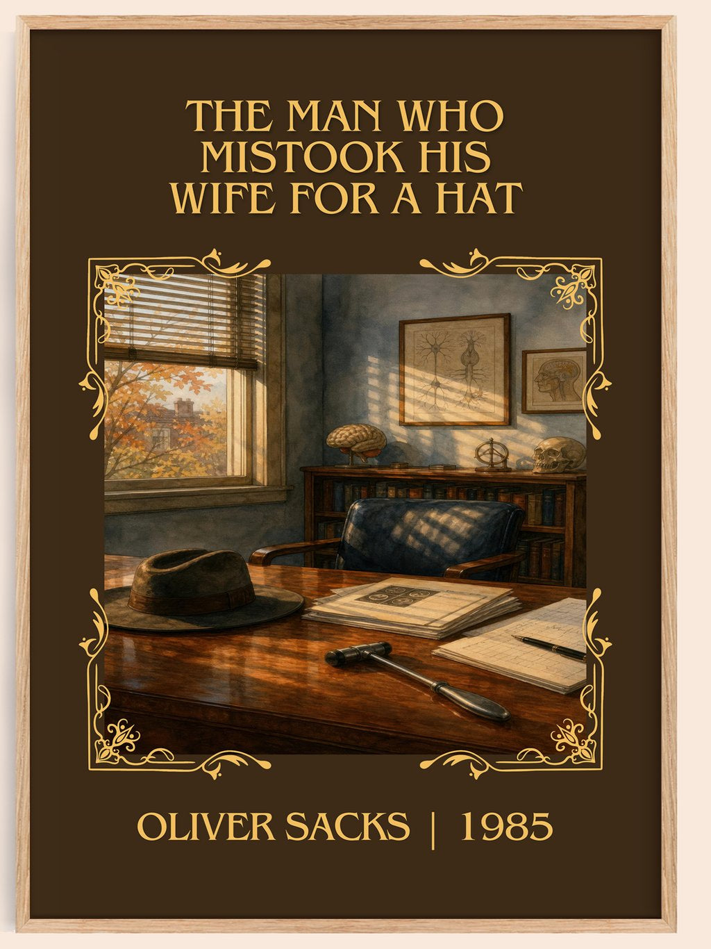 Man Who Mistook His Wife for a Hat Classic Book Art Print by O. Sacks – book poster