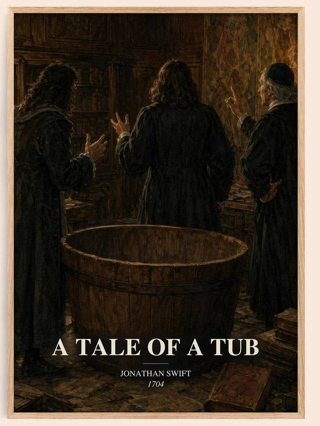 A Tale Of A Tub Book Watercolour Illustration by Jonathan Swift