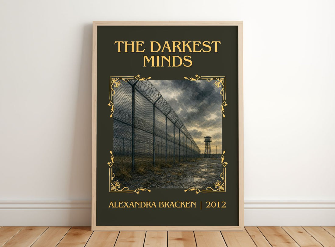 The Darkest Minds Classic Book Art Print by Alexandra Bracken – framed print leaning on a wooden floor