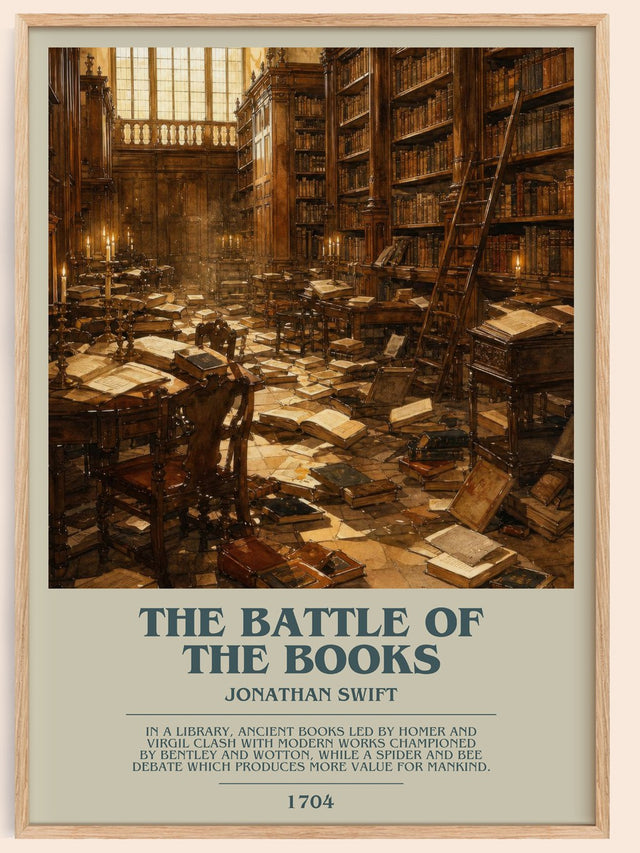 The Battle Of The Books Bookish Wall Art by Jonathan Swift