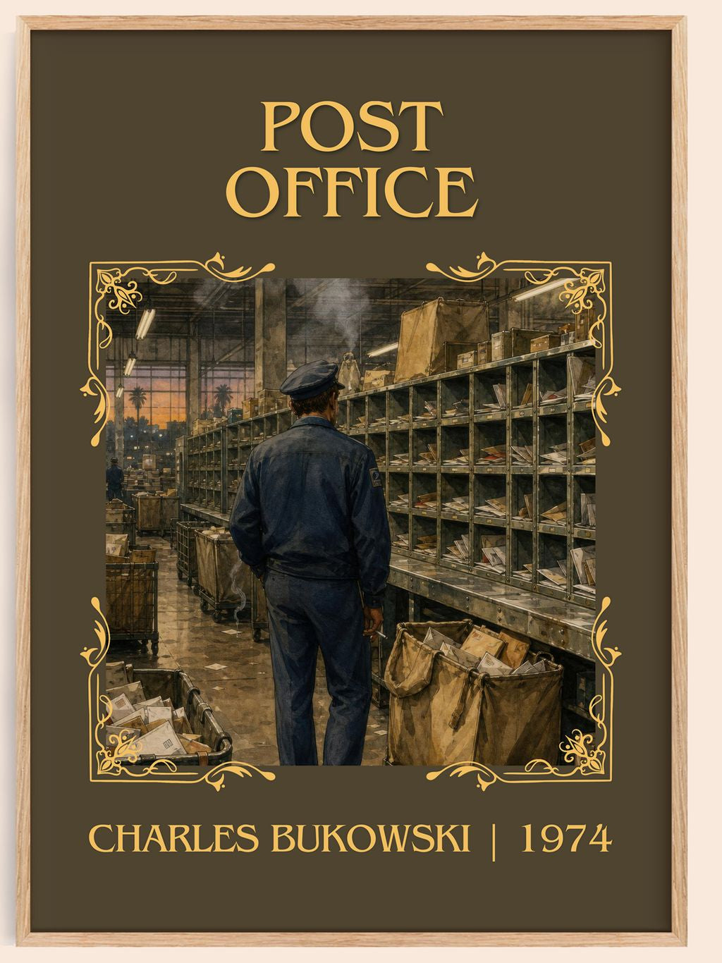 Post office Classic Book Art Print by Charles Bukowski – book poster