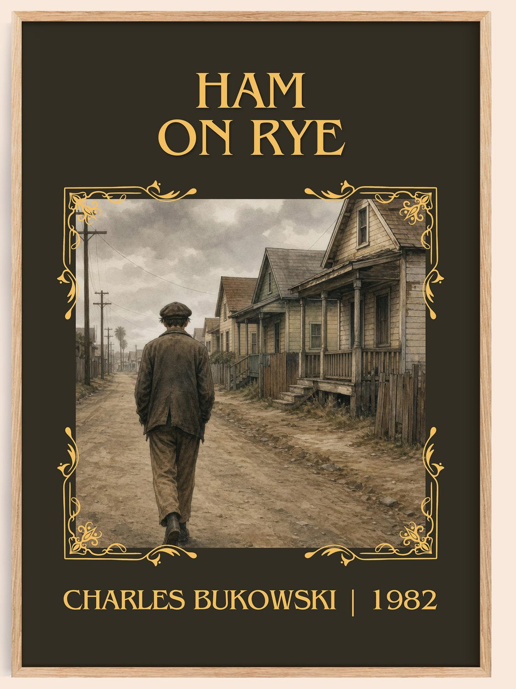 Ham on Rye Classic Book Art Print by Charles Bukowski – book poster