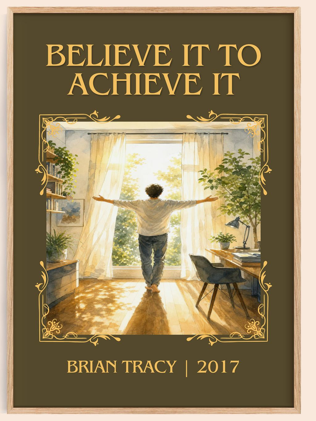 Believe It to Achieve It Classic Book Art Print by Brian Tracy – book poster