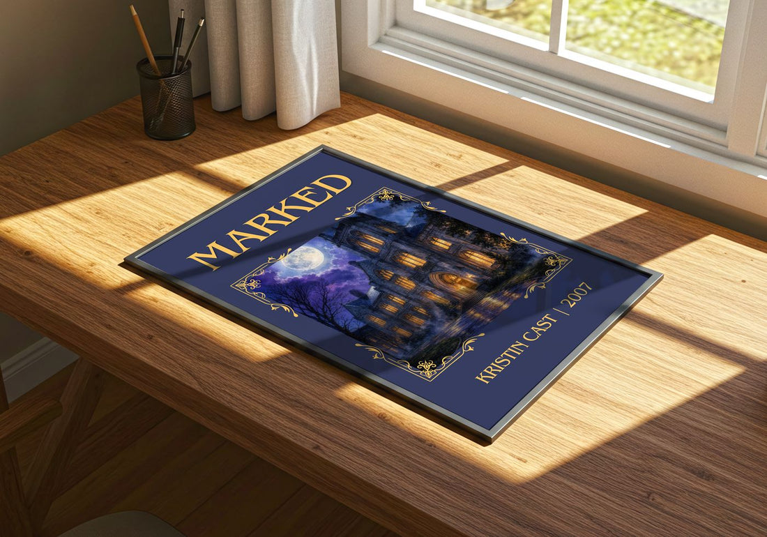 Marked Classic Book Art Print by Kristin Cast – print on a sunlit desk