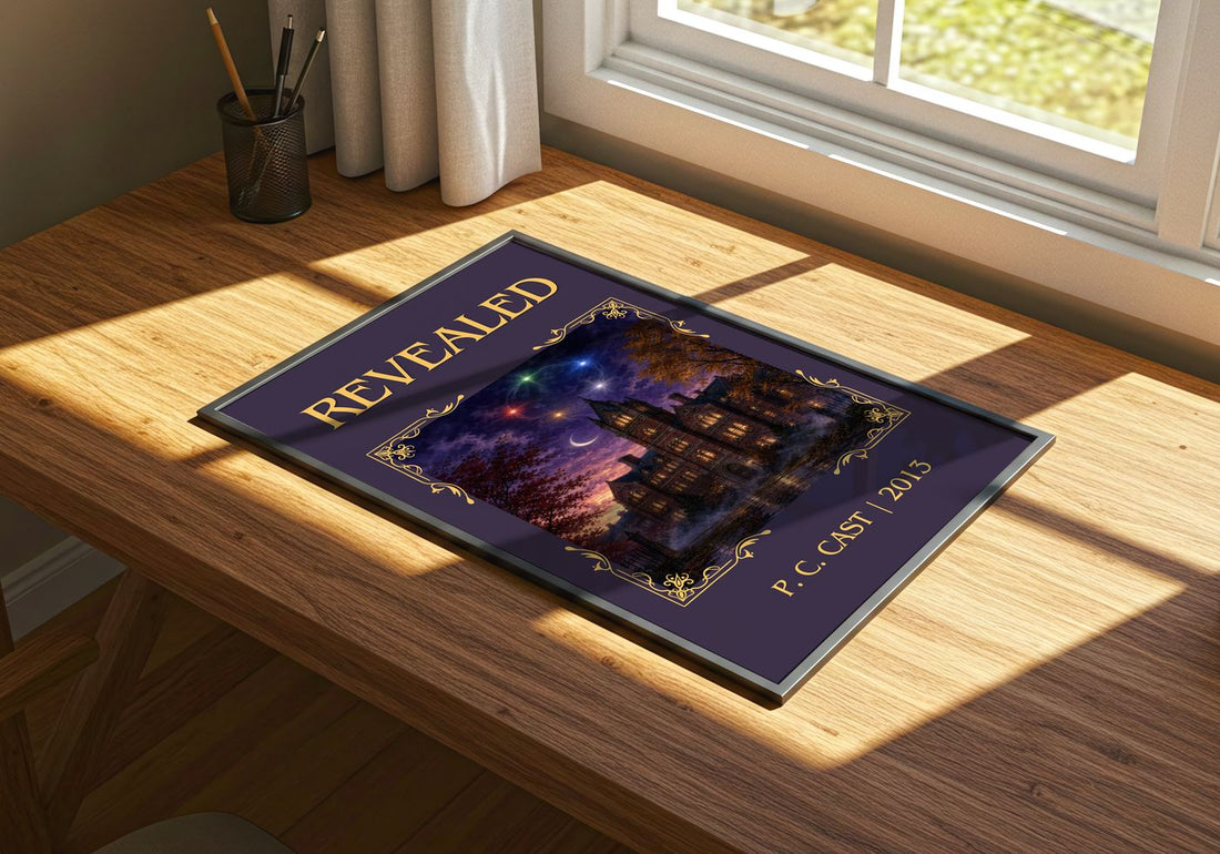 Revealed Classic Book Art Print by P. C. Cast – print on a sunlit desk