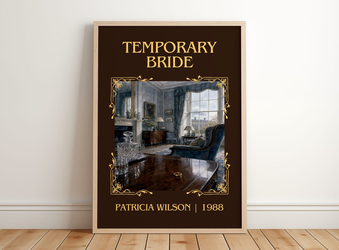 Temporary Bride Classic Book Art Print by Patricia Wilson – framed print leaning on a wooden floor
