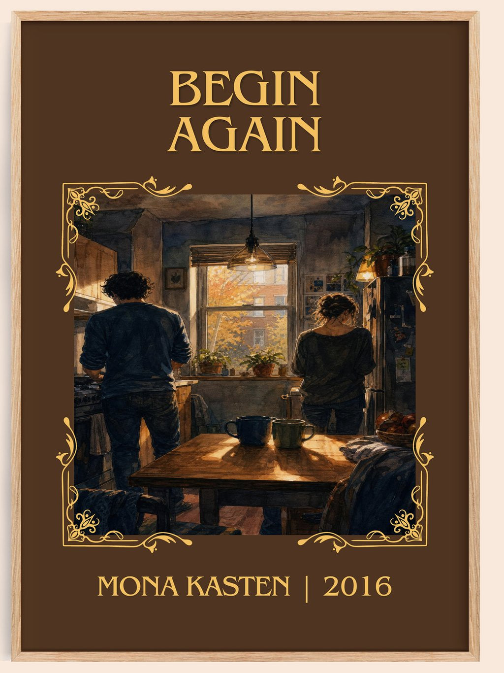 Begin Again Classic Book Art Print by Mona Kasten – book poster