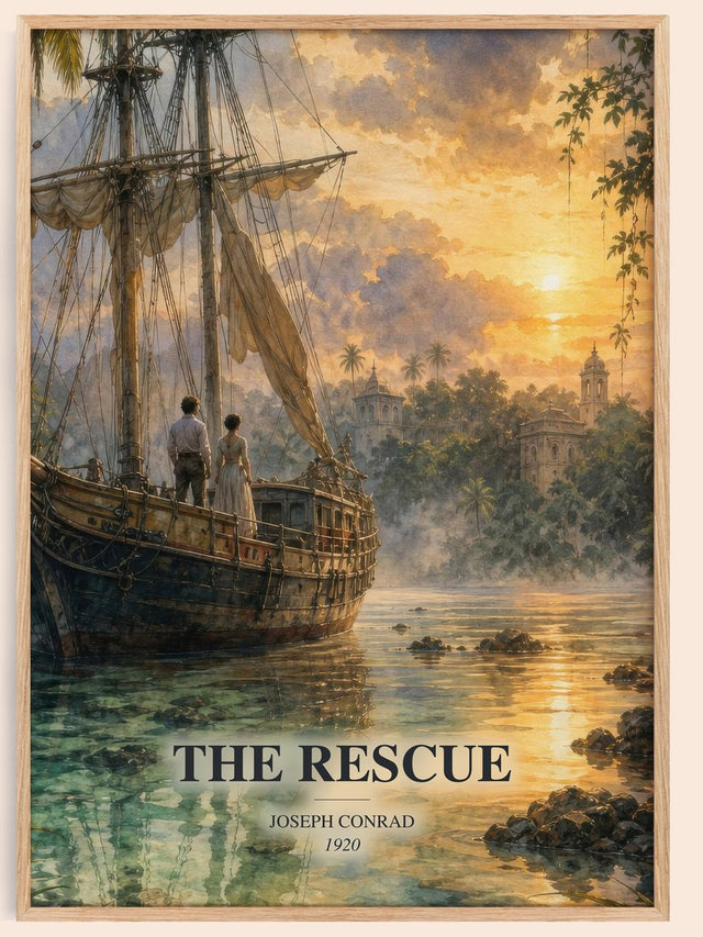 The Rescue Book Watercolour Illustration by Joseph Conrad
