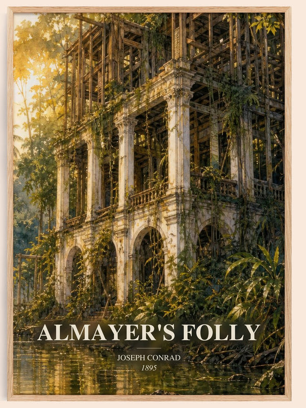 Almayer'S Folly watercolour book poster by Joseph Conrad – framed literary art print