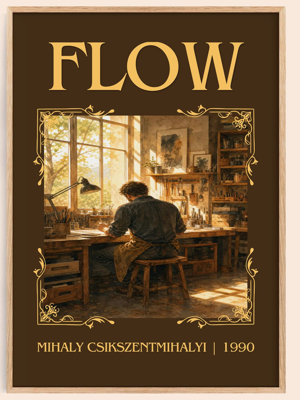 Flow Classic Book Art Print by Mihaly Csikszentmihalyi – book poster