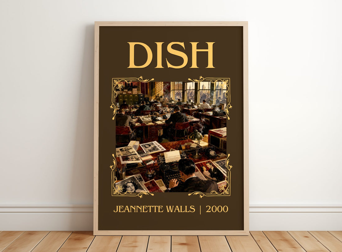 Dish Classic Book Art Print by Jeannette Walls – framed print leaning on a wooden floor