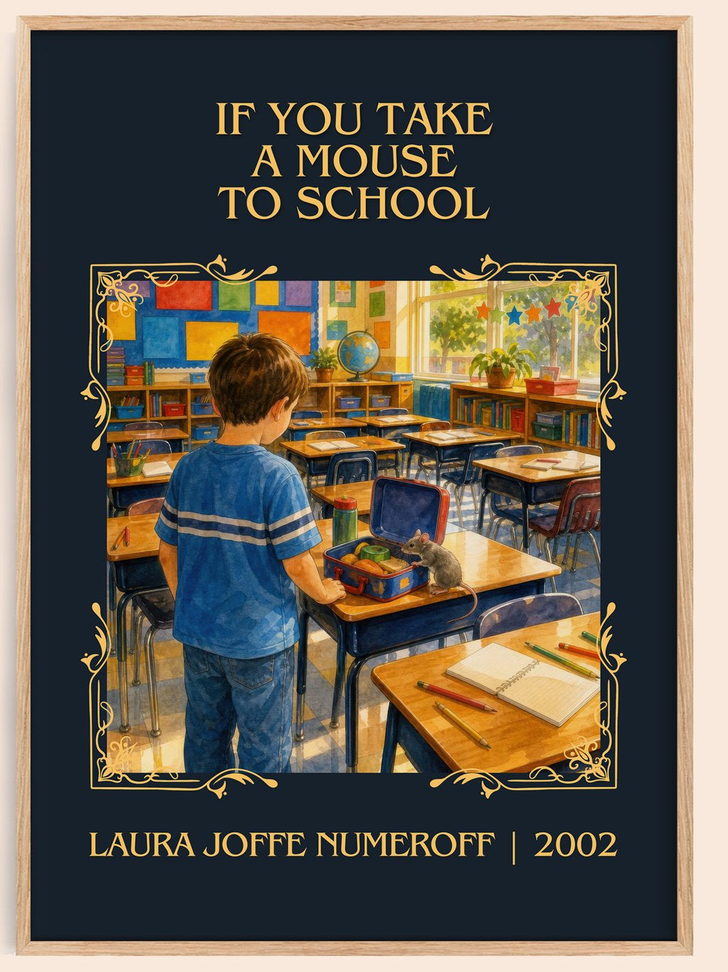 If You Take a Mouse to School Classic Book Art Print by L. Numeroff – book poster