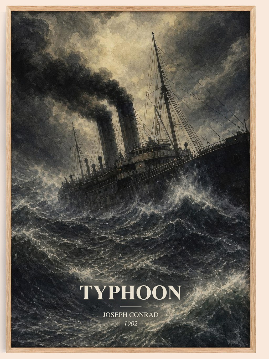 Typhoon watercolour book poster by Joseph Conrad – framed literary art print