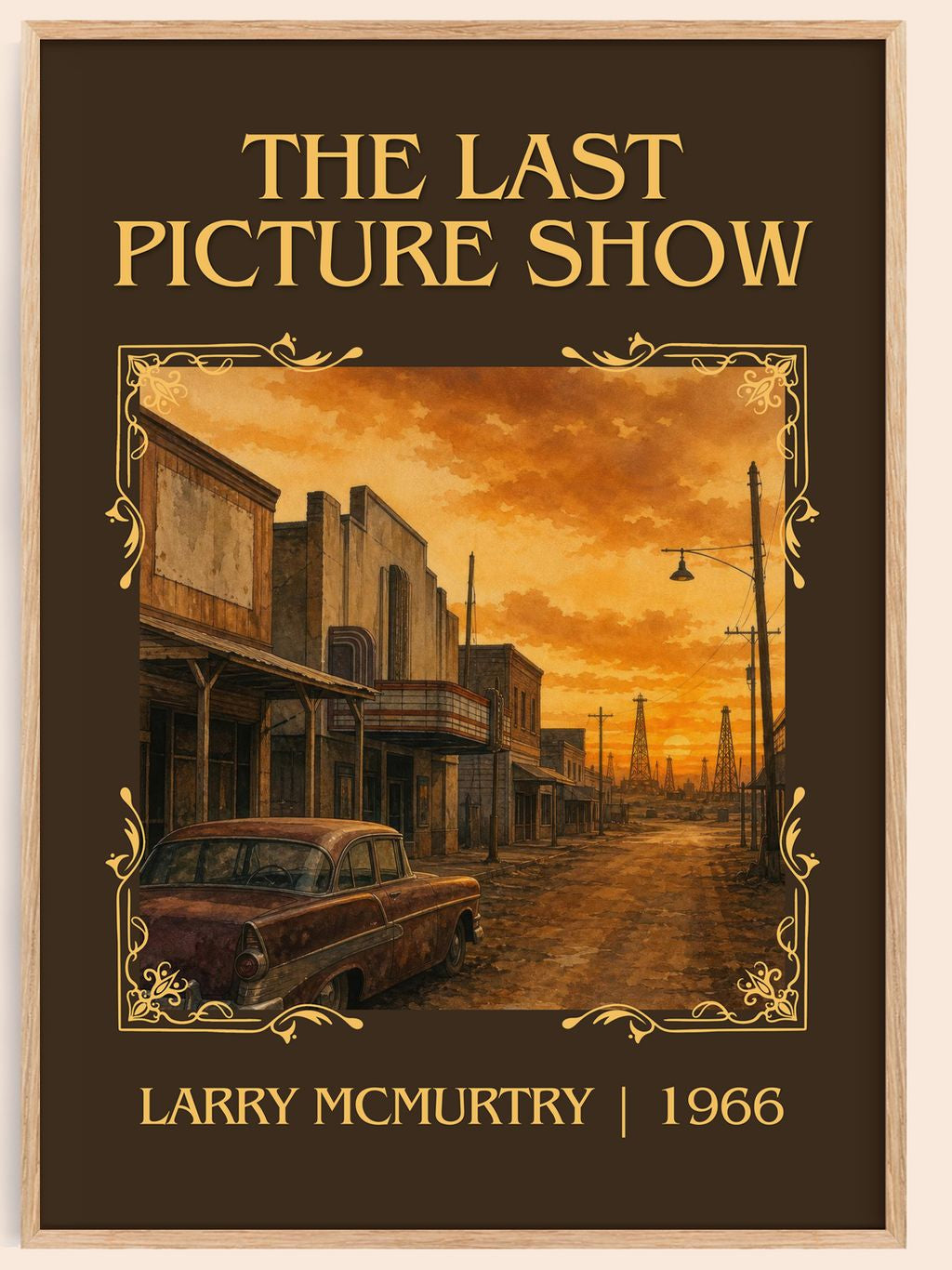 The Last Picture Show Classic Book Art Print by Larry McMurtry – book poster