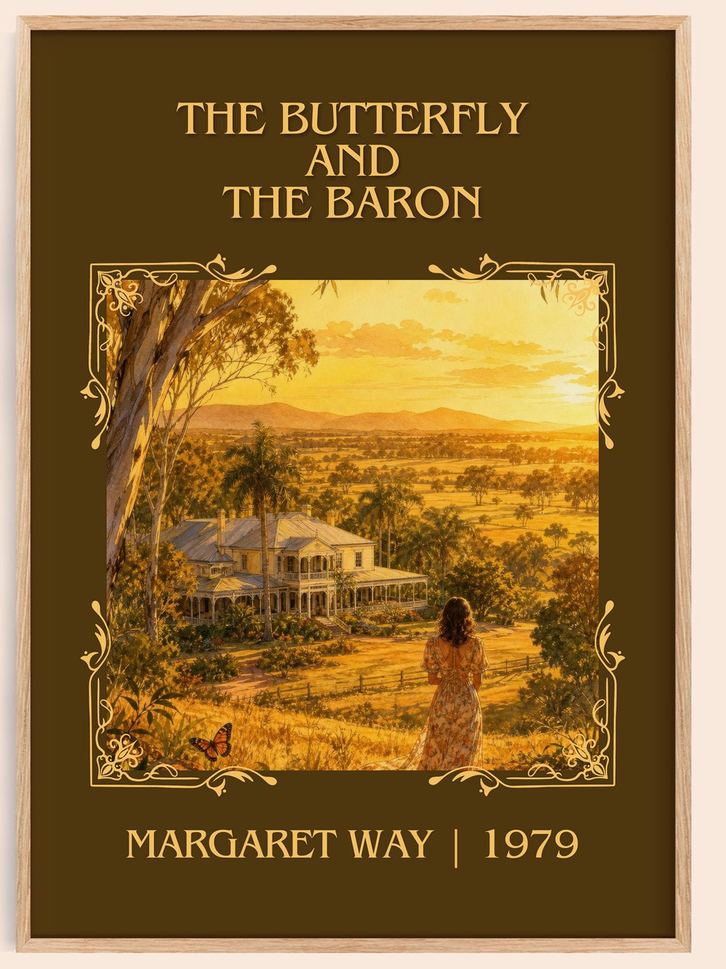 The Butterfly and the Baron Classic Book Art Print by Margaret Way – book poster