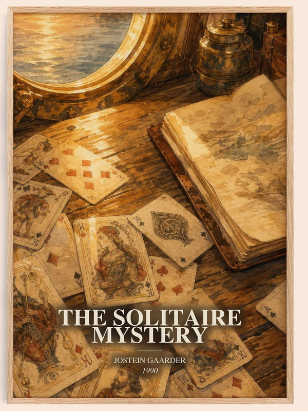 The Solitaire Mystery watercolour book poster by Jostein Gaarder – framed literary art print