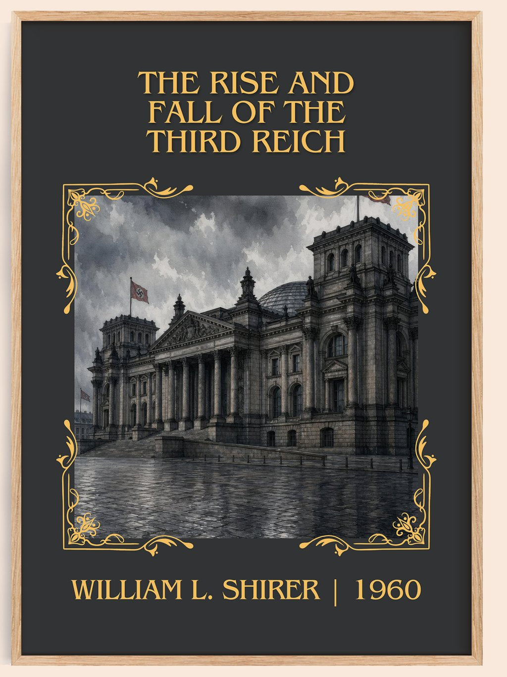 Rise and Fall of the Third Reich Classic Book Art Print by W. Shirer – book poster