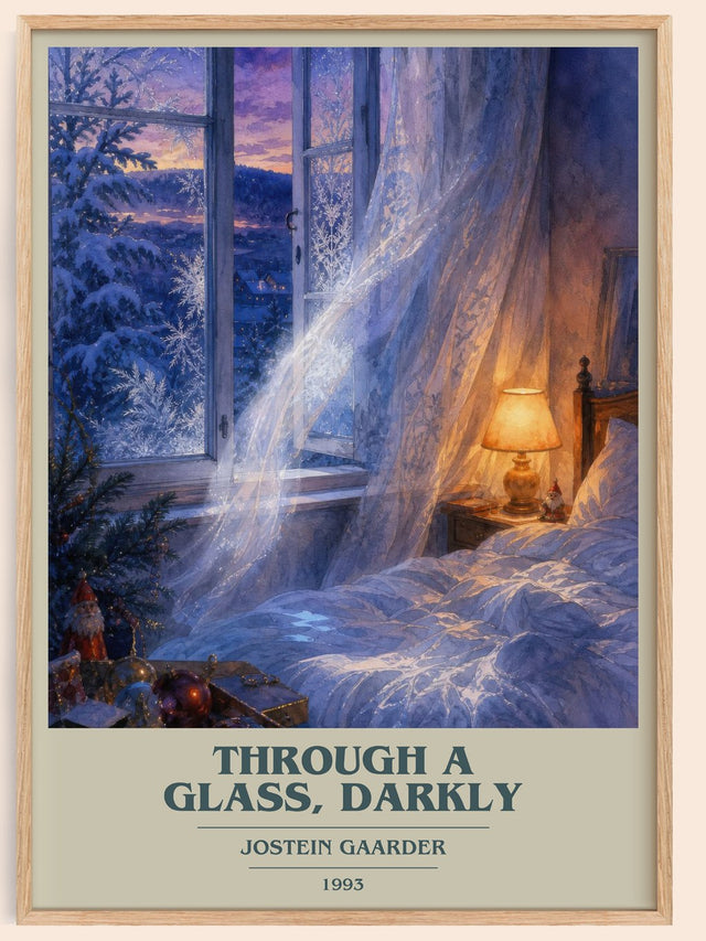 Through A Glass, Darkly Book Cover Poster by Jostein Gaarder