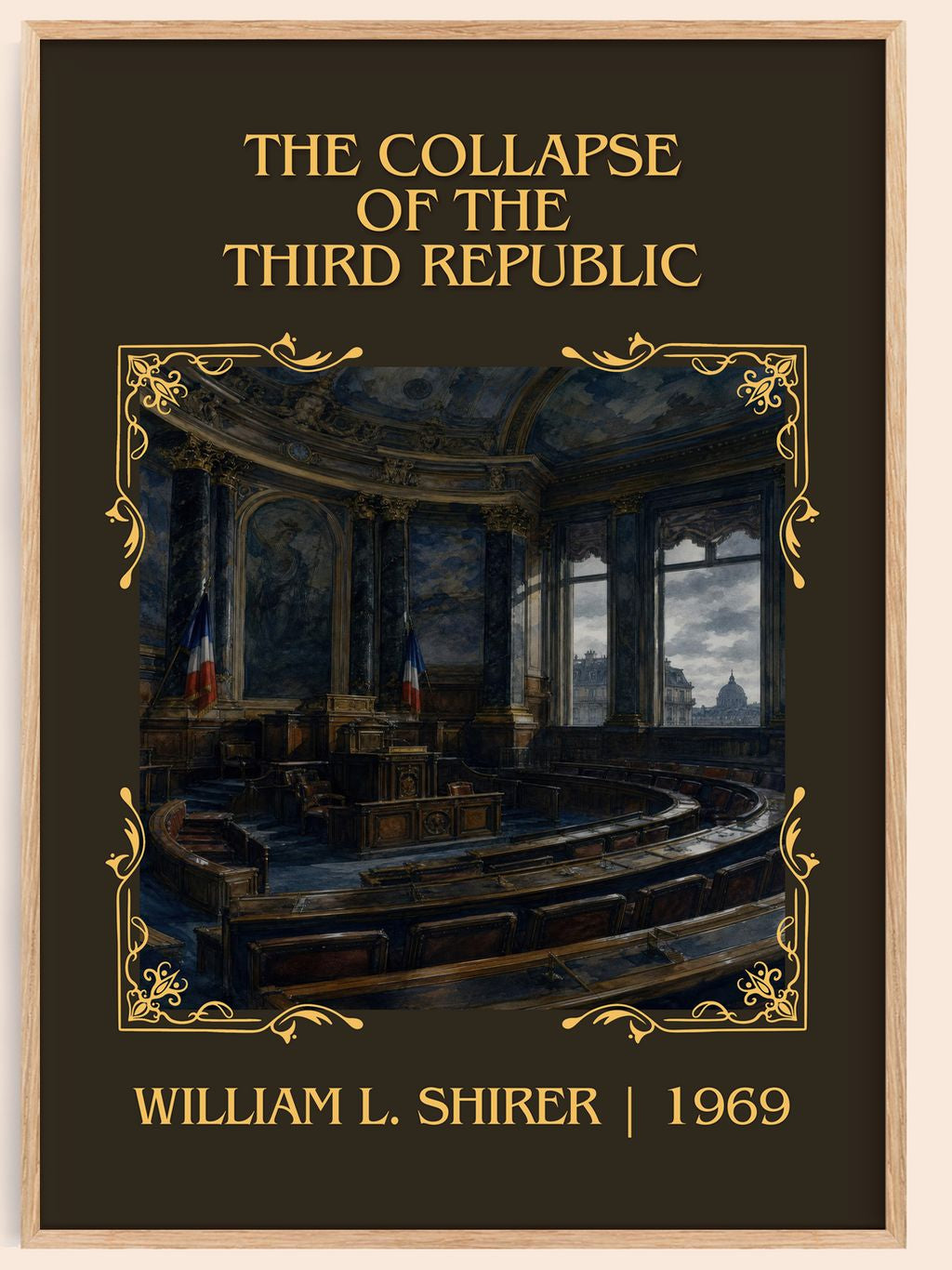 collapse of the Third Republic Classic Book Art Print by W. Shirer – book poster